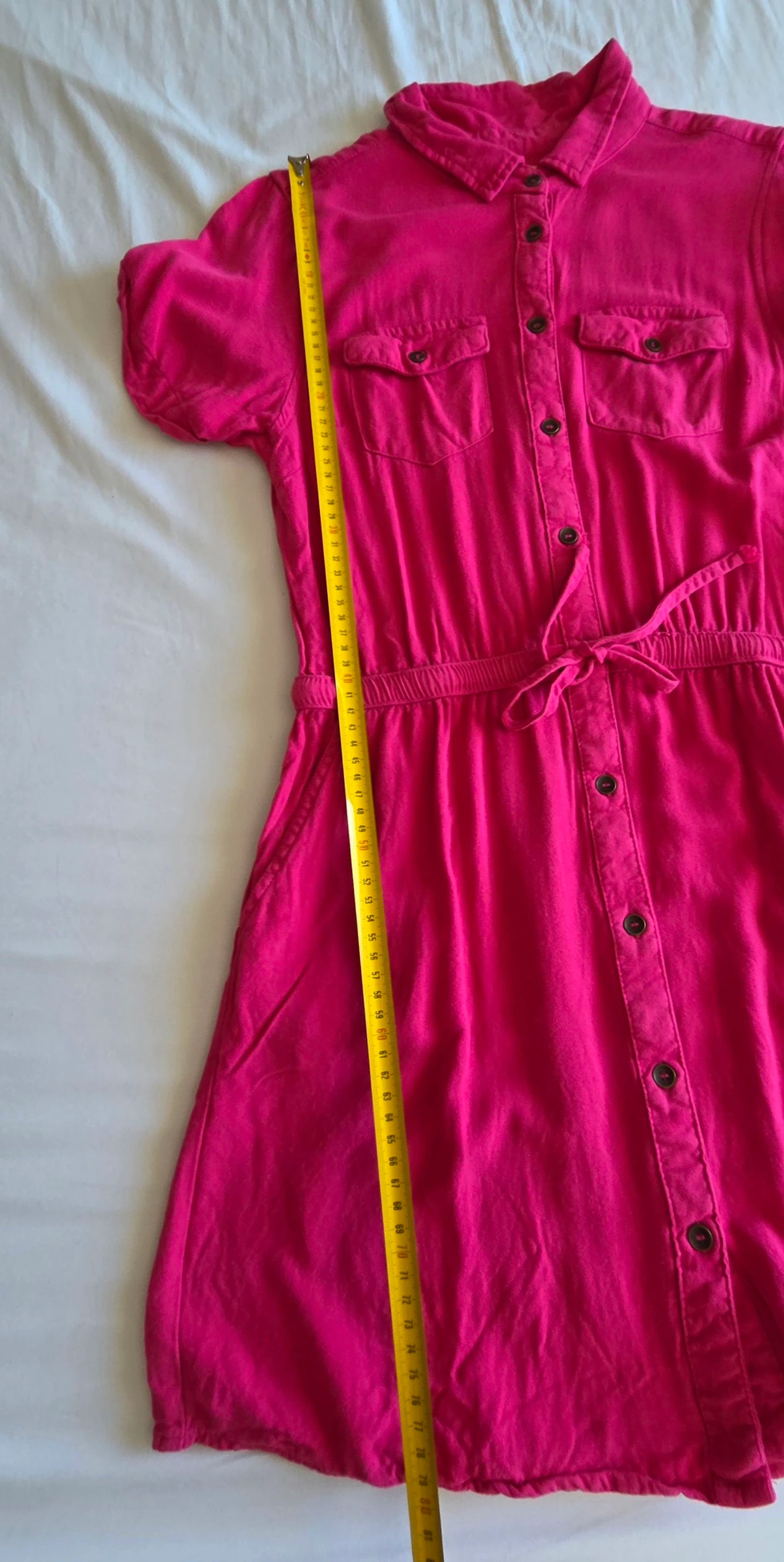 Robe chemise magenta M 38 Deeluxe robe curta rosa fúsia fluida – photo 14